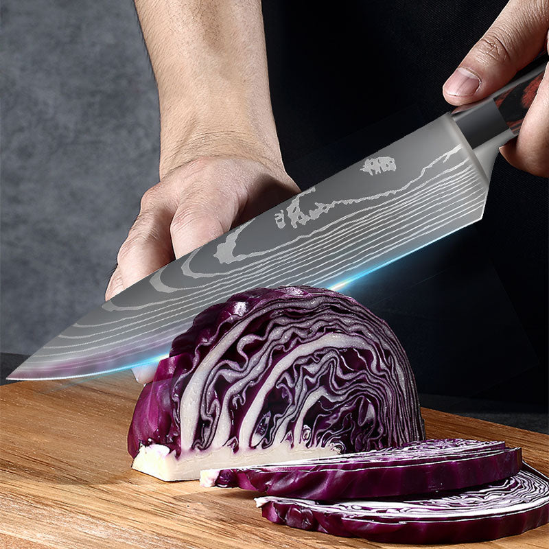 Damascus Kitchen Knife Set
