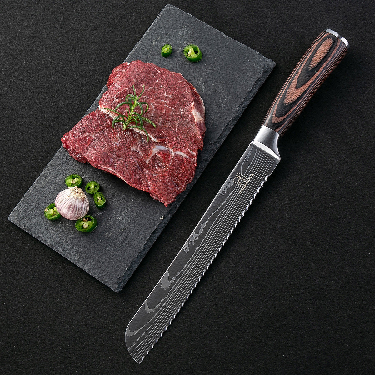 Damascus Kitchen Knife Set