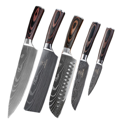 Damascus Kitchen Knife Set