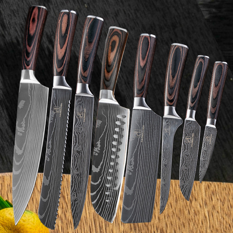 Damascus Kitchen Knife Set
