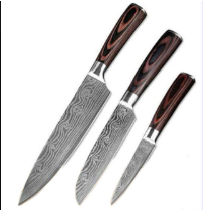 Damascus Kitchen Knife Set