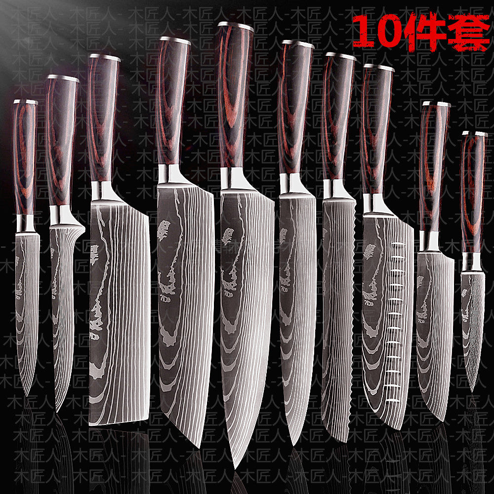 Damascus Kitchen Knife Set