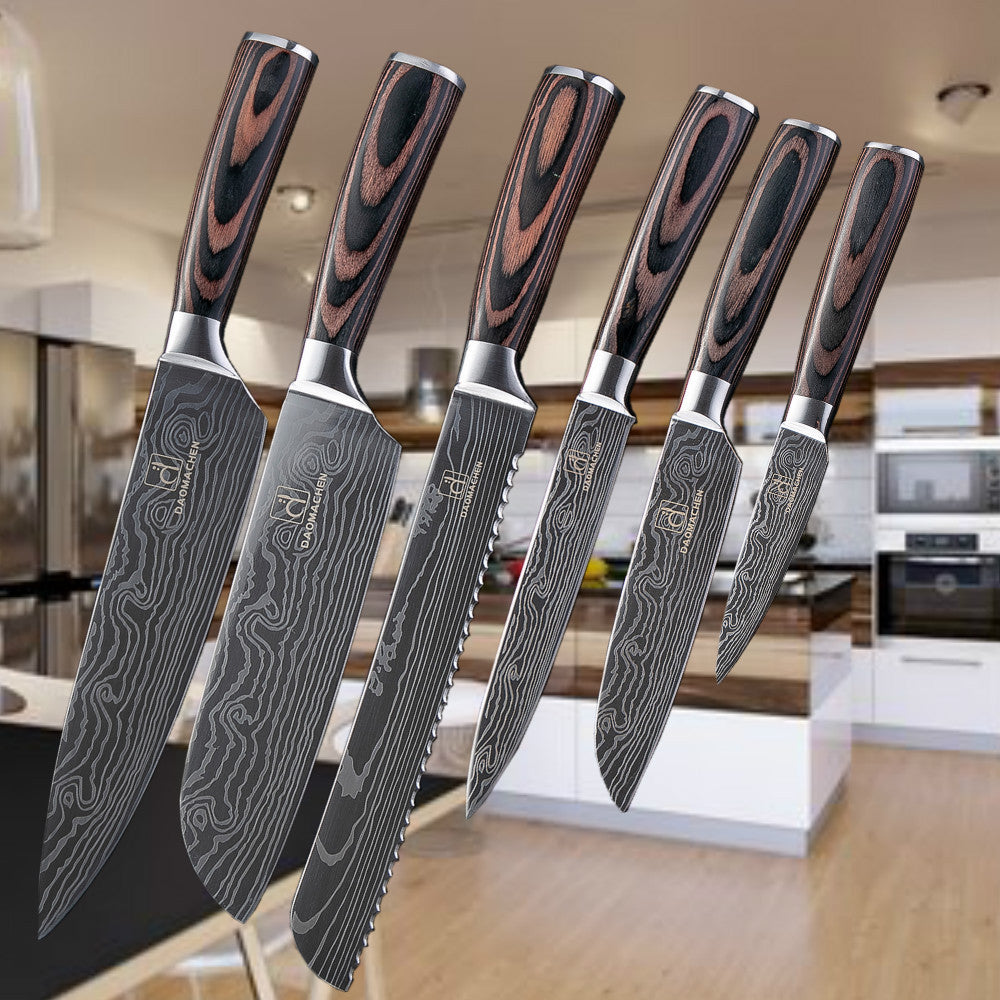 Damascus Kitchen Knife Set